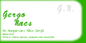 gergo macs business card