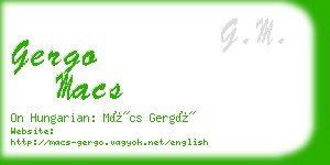 gergo macs business card